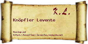 Knöpfler Levente névjegykártya